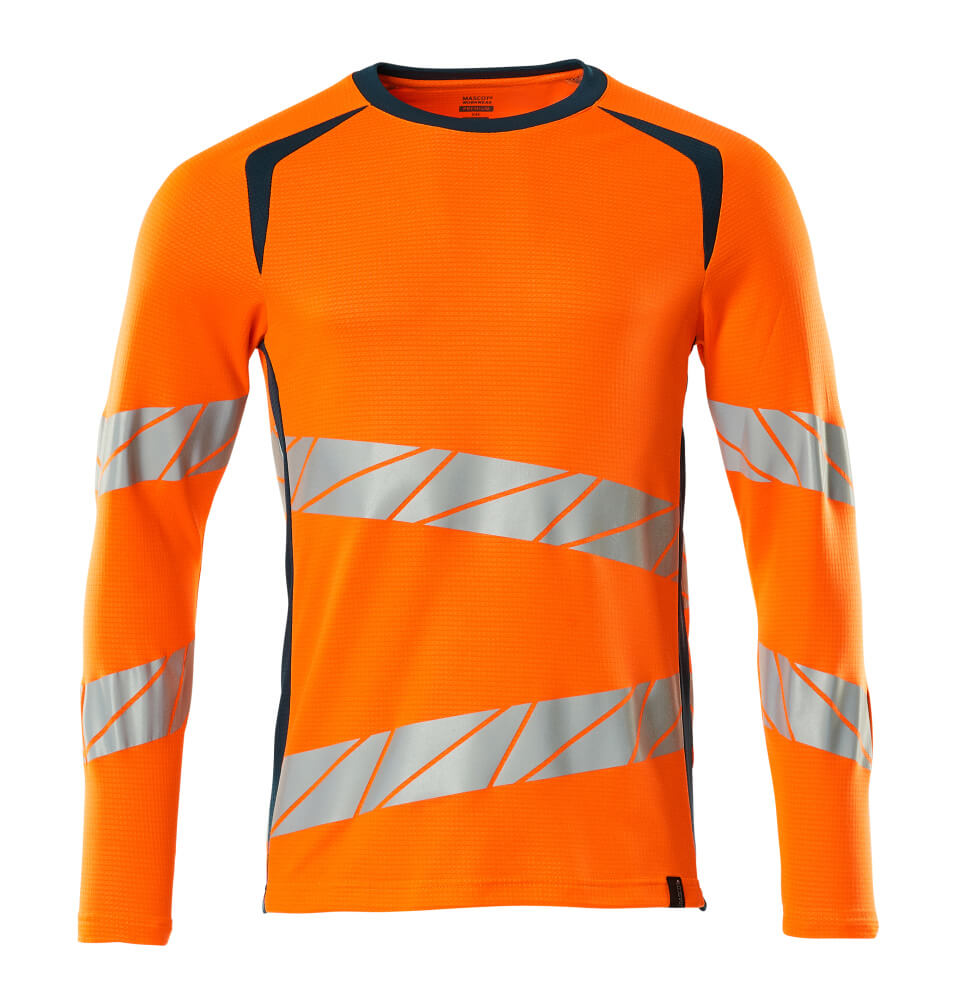 MASCOT® ACCELERATE SAFE 19081-771 – Camiseta, manga larga - naranja de alta vis./petróleo oscuro