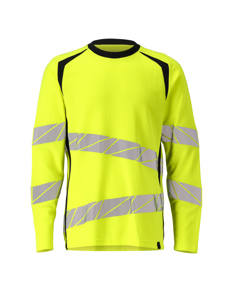 MASCOT® ACCELERATE SAFE 19081-771 – Camiseta, manga larga - amarillo de alta vis./azul marino oscuro