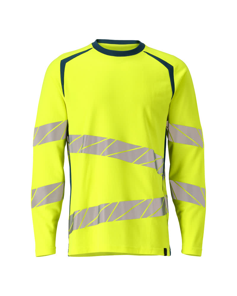 MASCOT® ACCELERATE SAFE 19081-771 – Camiseta, manga larga - amarillo de alta vis./petróleo oscuro