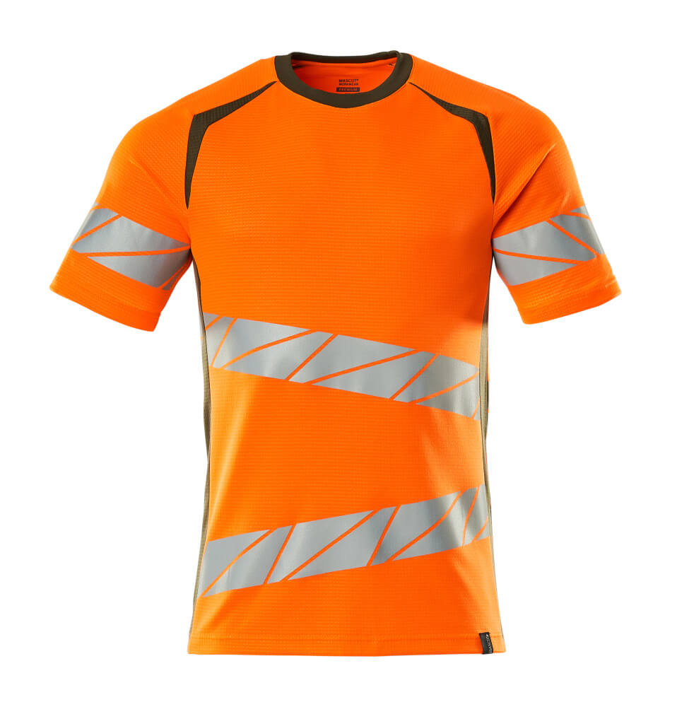 MASCOT® ACCELERATE SAFE 19082-771 – Camiseta - naranja de alta vis./verde musgo