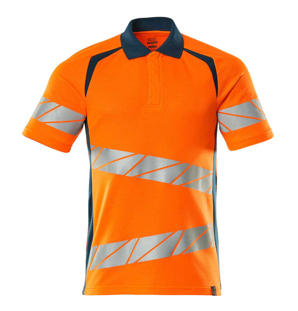 MASCOT® ACCELERATE SAFE 19083-771 – Polo - naranja de alta vis./petróleo oscuro