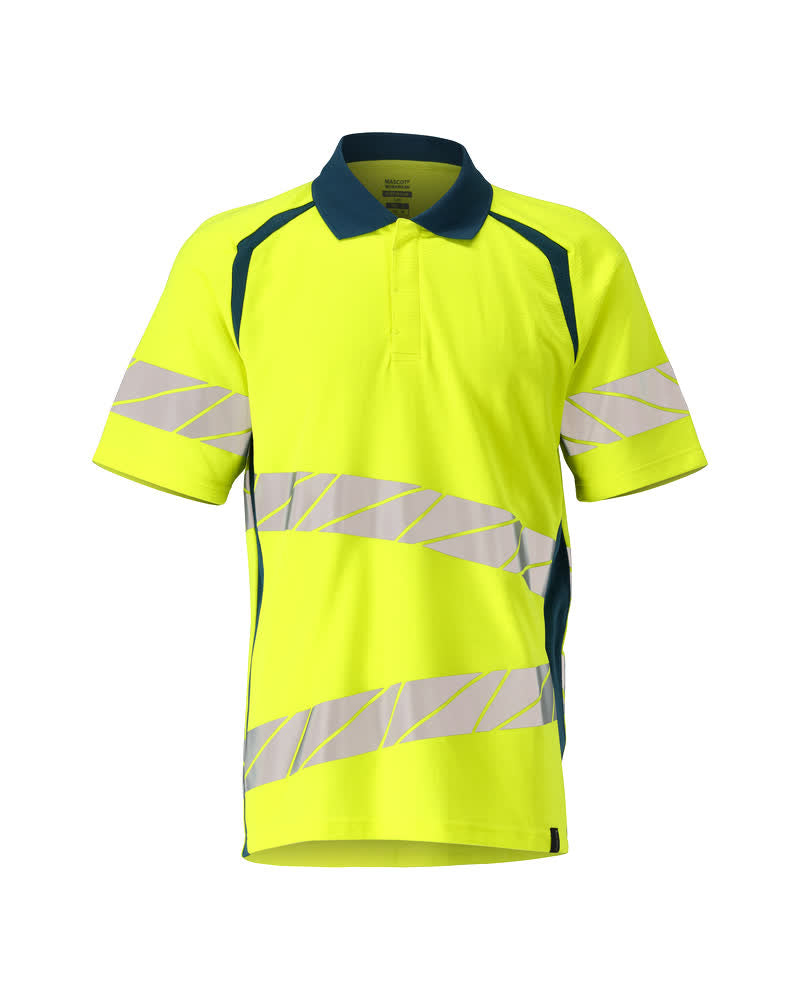 MASCOT® ACCELERATE SAFE 19083-771 – Polo - amarillo de alta vis./petróleo oscuro
