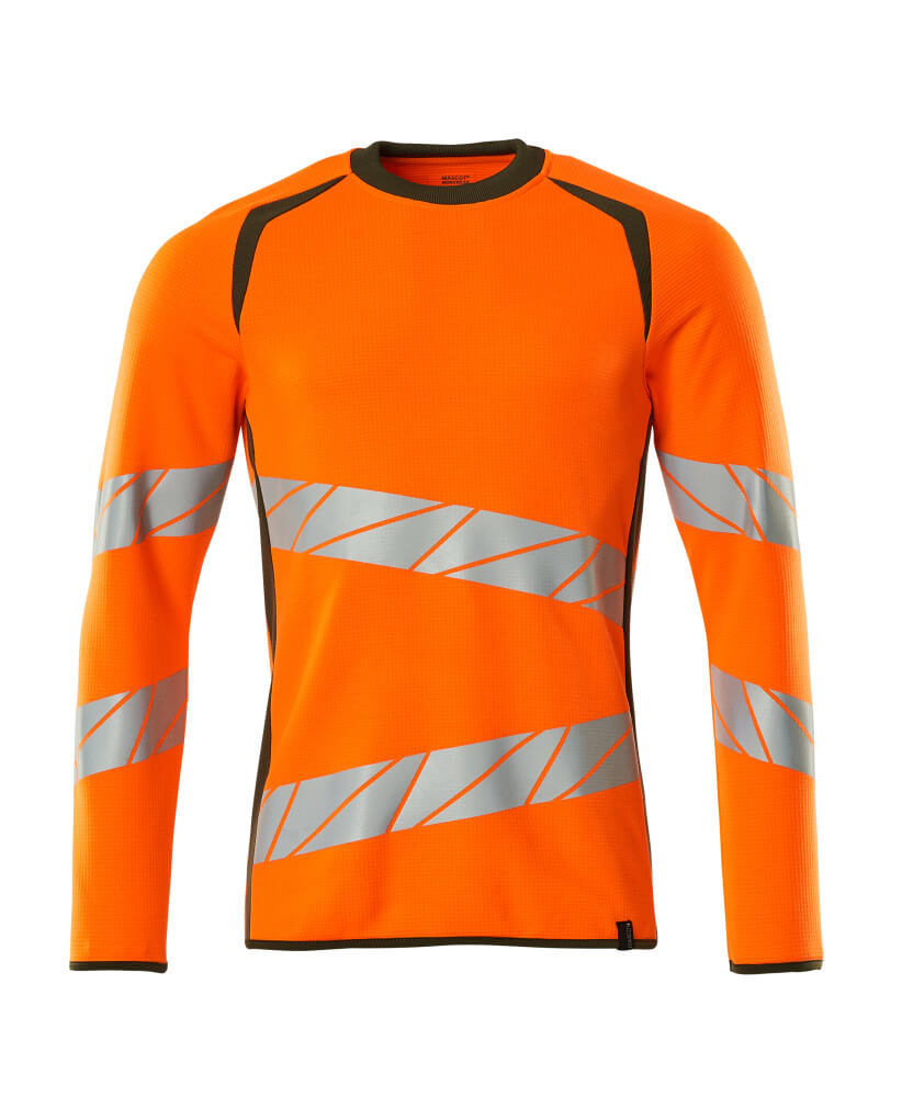 MASCOT® ACCELERATE SAFE 19084-781 – Sudadera - naranja de alta vis./verde musgo