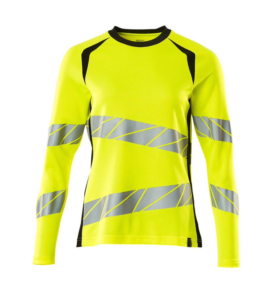 MASCOT® ACCELERATE SAFE 19091-771 – Camiseta, manga larga - amarillo de alta vis./negro
