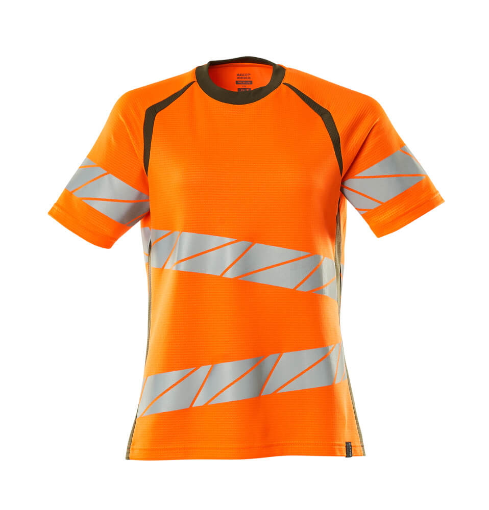 MASCOT® ACCELERATE SAFE 19092-771 – Camiseta - naranja de alta vis./verde musgo