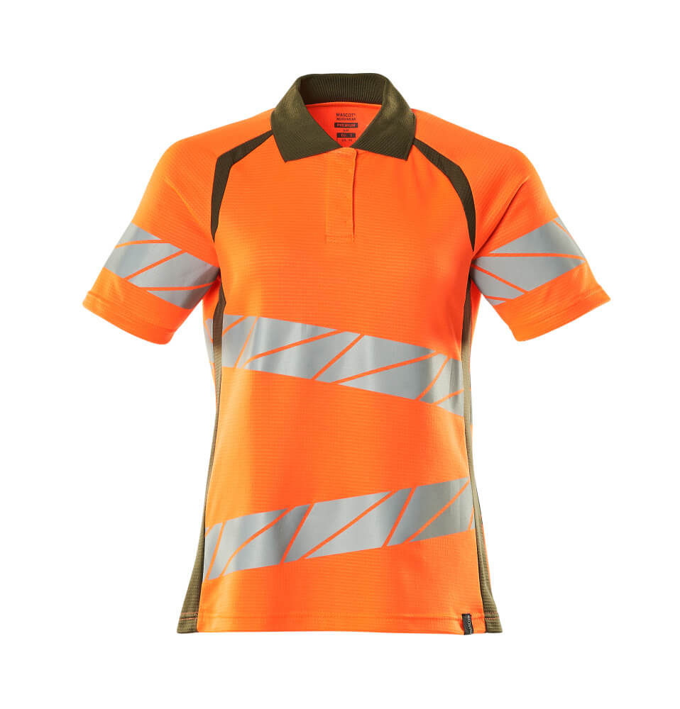MASCOT® ACCELERATE SAFE 19093-771 – Polo - naranja de alta vis./verde musgo