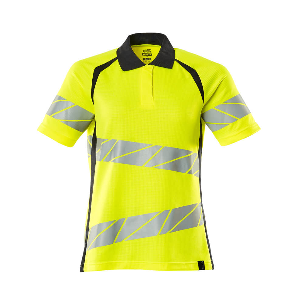 MASCOT® ACCELERATE SAFE 19093-771 – Polo - amarillo de alta vis./azul marino oscuro