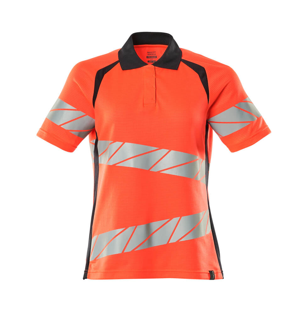 MASCOT® ACCELERATE SAFE 19093-771 – Polo - rojo de alta vis./azul marino oscuro