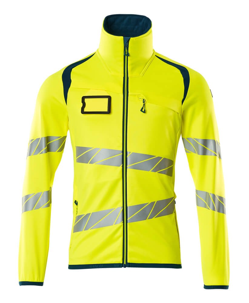 MASCOT® ACCELERATE SAFE 19103-315 – Jersey polar con cremallera - amarillo de alta vis./petróleo oscuro