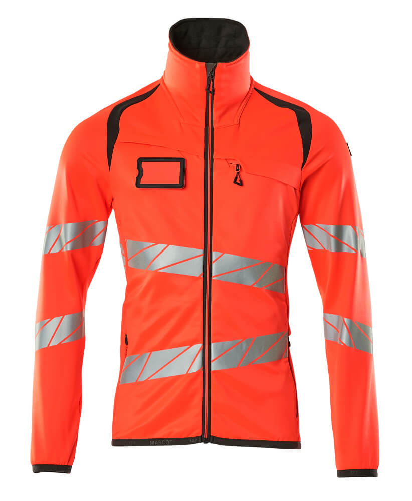 MASCOT® ACCELERATE SAFE 19103-315 – Jersey polar con cremallera - rojo de alta vis./antracita oscuro