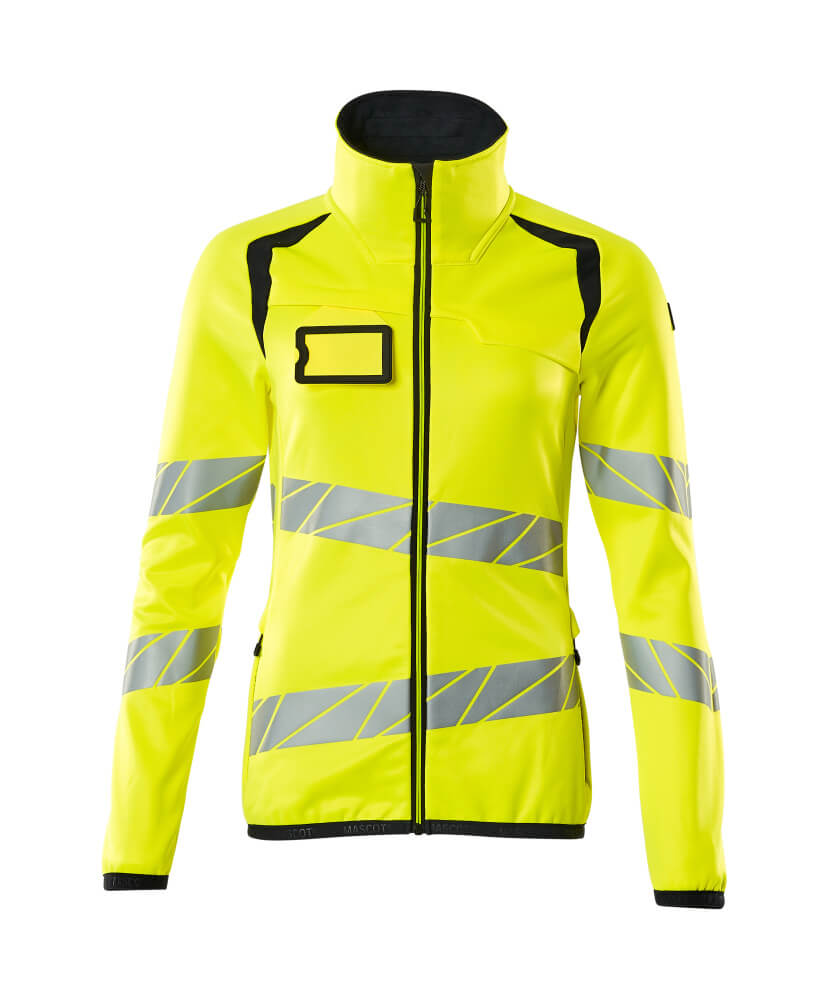 MASCOT® ACCELERATE SAFE 19153-315 – Jersey polar con cremallera - amarillo de alta vis./azul marino oscuro