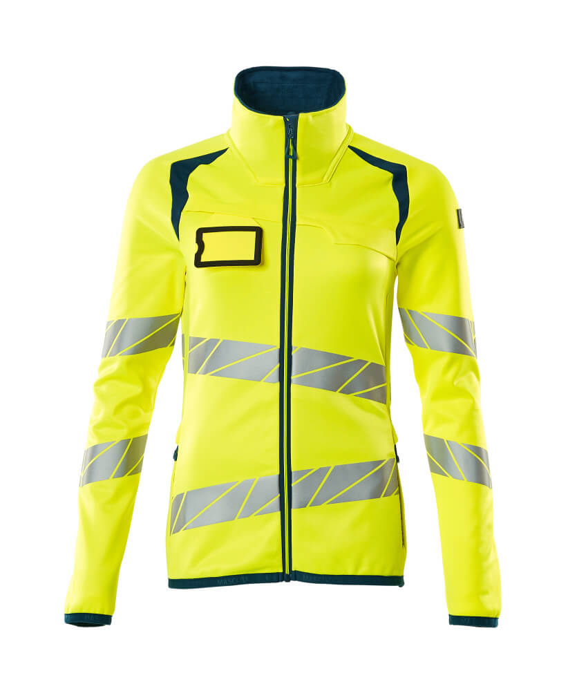 MASCOT® ACCELERATE SAFE 19153-315 – Jersey polar con cremallera - amarillo de alta vis./petróleo oscuro