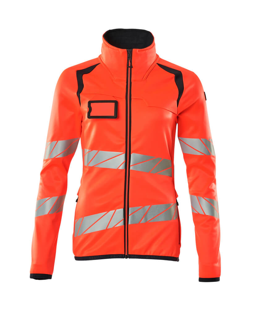 MASCOT® ACCELERATE SAFE 19153-315 – Jersey polar con cremallera - rojo de alta vis./azul marino oscuro