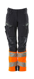 MASCOT® ACCELERATE SAFE 19178-511 – Pantalones con bolsillos para rodilleras - azul marino oscuro/naranja de alta vis.