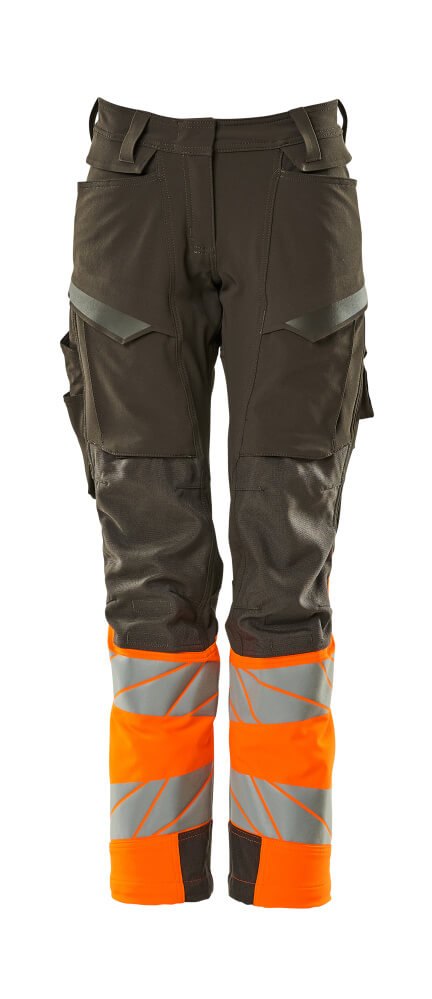 MASCOT® ACCELERATE SAFE 19178-511 – Pantalones con bolsillos para rodilleras - antracita oscuro/naranja de alta vis.