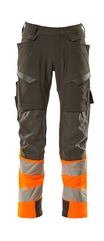 MASCOT® ACCELERATE SAFE 19179-511 – Pantalones con bolsillos para rodilleras - antracita oscuro/naranja de alta vis.
