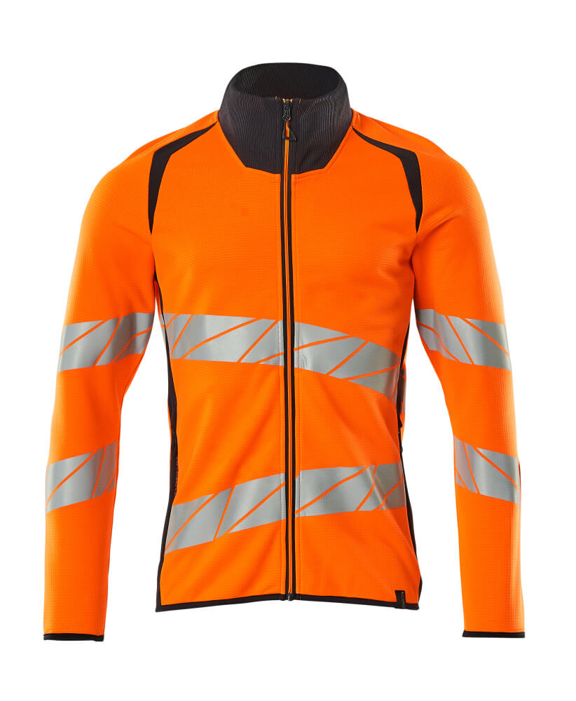 MASCOT® ACCELERATE SAFE 19184-781 – Sudadera con cremallera - naranja de alta vis./azul marino oscuro
