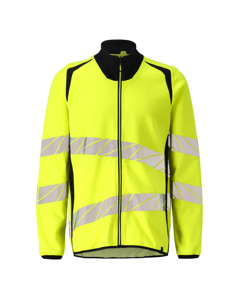MASCOT® ACCELERATE SAFE 19184-781 – Sudadera con cremallera - amarillo de alta vis./azul marino oscuro