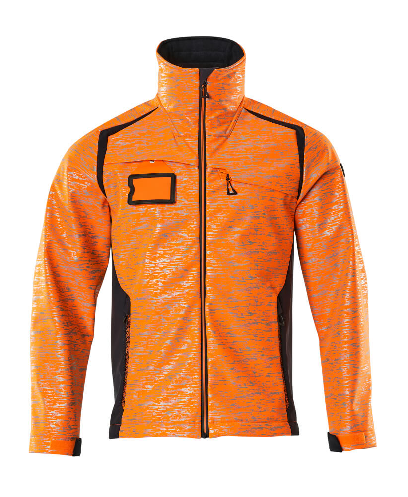 MASCOT® ACCELERATE SAFE 19202-291 – Chaqueta Softshell - naranja de alta vis./azul marino oscuro