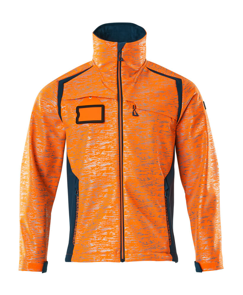 MASCOT® ACCELERATE SAFE 19202-291 – Chaqueta Softshell - naranja de alta vis./petróleo oscuro