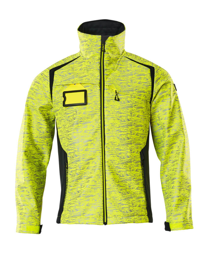 MASCOT® ACCELERATE SAFE 19202-291 – Chaqueta Softshell - amarillo de alta vis./azul marino oscuro