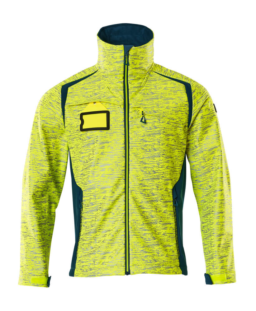 MASCOT® ACCELERATE SAFE 19202-291 – Chaqueta Softshell - amarillo de alta vis./petróleo oscuro