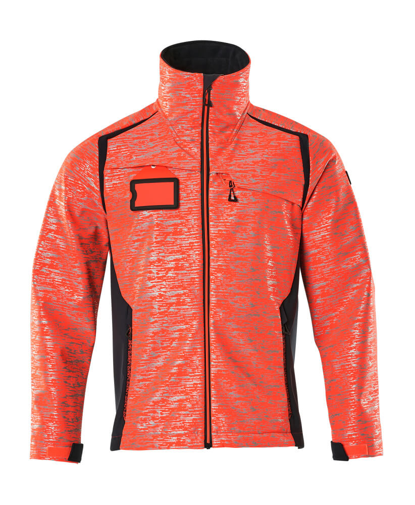 MASCOT® ACCELERATE SAFE 19202-291 – Chaqueta Softshell - rojo de alta vis./azul marino oscuro