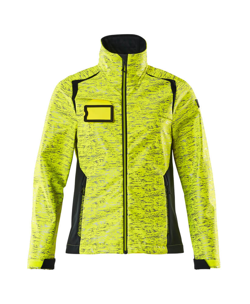 MASCOT® ACCELERATE SAFE 19212-291 – Chaqueta Softshell - amarillo de alta vis./azul marino oscuro