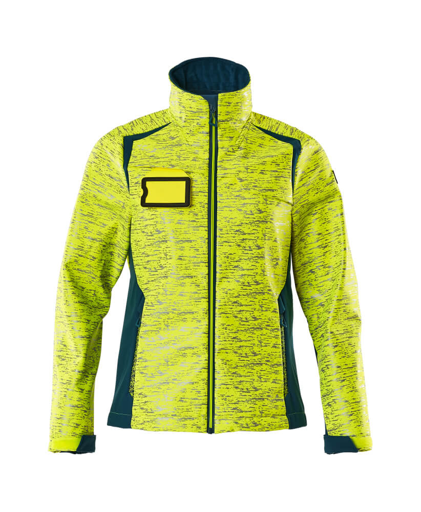 MASCOT® ACCELERATE SAFE 19212-291 – Chaqueta Softshell - amarillo de alta vis./petróleo oscuro