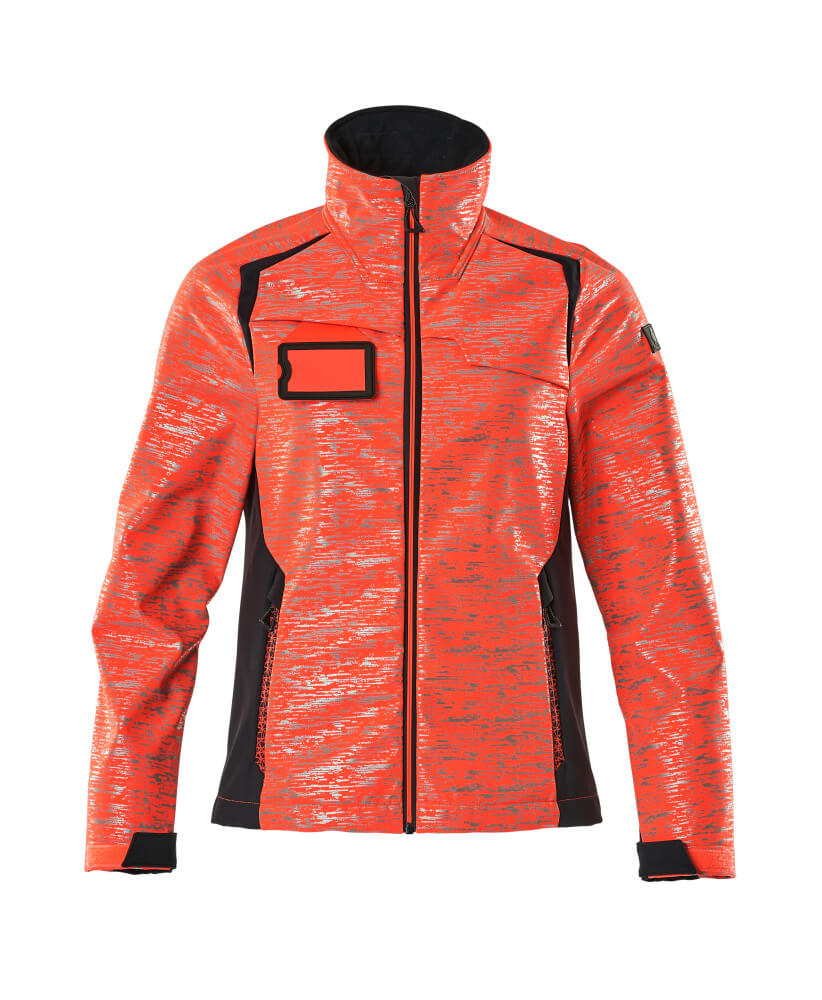 MASCOT® ACCELERATE SAFE 19212-291 – Chaqueta Softshell - rojo de alta vis./azul marino oscuro