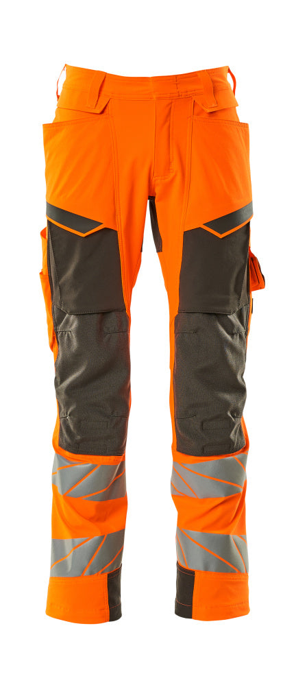 MASCOT® ACCELERATE SAFE 19279-510 – Pantalones con bolsillos para rodilleras - naranja de alta vis./antracita oscuro
