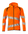 MASCOT® ACCELERATE SAFE 19284-781 – Sudadera con capucha con cremallera - naranja de alta vis./azul marino oscuro