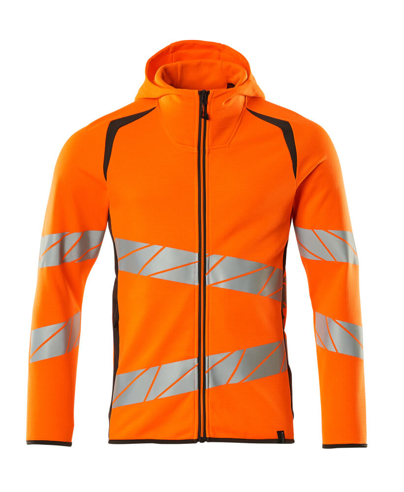 MASCOT® ACCELERATE SAFE 19284-781 – Sudadera con capucha con cremallera - naranja de alta vis./antracita oscuro