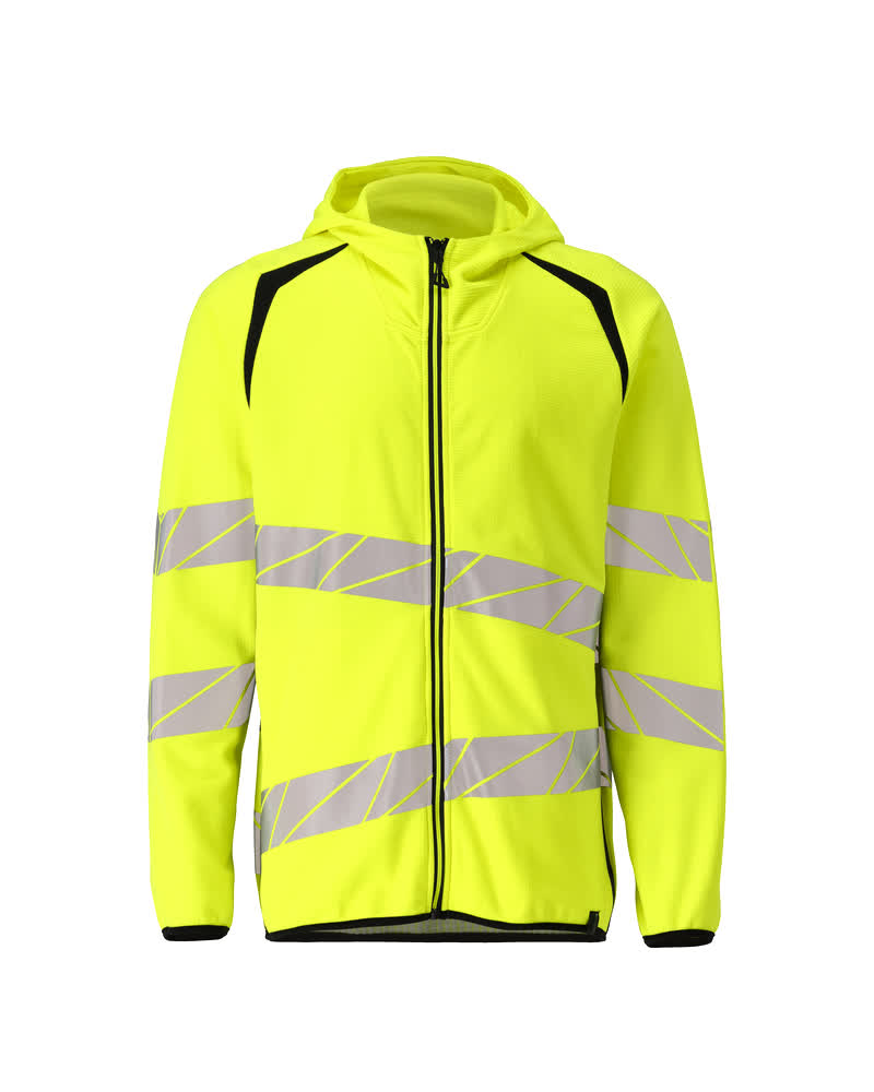 MASCOT® ACCELERATE SAFE 19284-781 – Sudadera con capucha con cremallera - amarillo de alta vis./negro