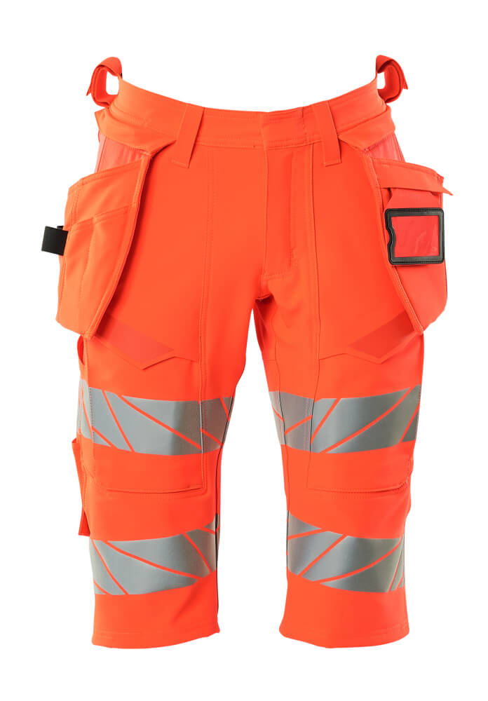 MASCOT® ACCELERATE SAFE 19349-711 – Pantalones cortos con bolsillos colgantes - rojo de alta vis.