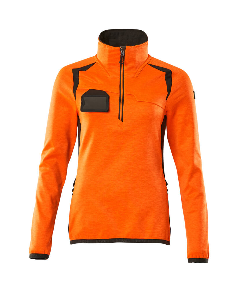 MASCOT® ACCELERATE SAFE 19353-316 – Jersey polar con media cremallera - naranja de alta vis./antracita oscuro