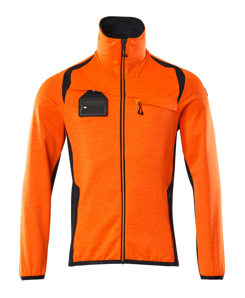 MASCOT® ACCELERATE SAFE 19403-316 – Jersey polar con cremallera - naranja de alta vis./azul marino oscuro