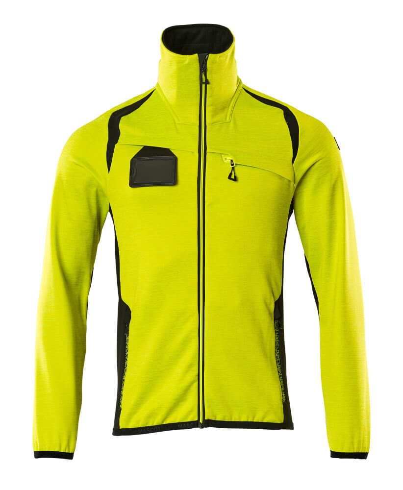 MASCOT® ACCELERATE SAFE 19403-316 – Jersey polar con cremallera - amarillo de alta vis./negro