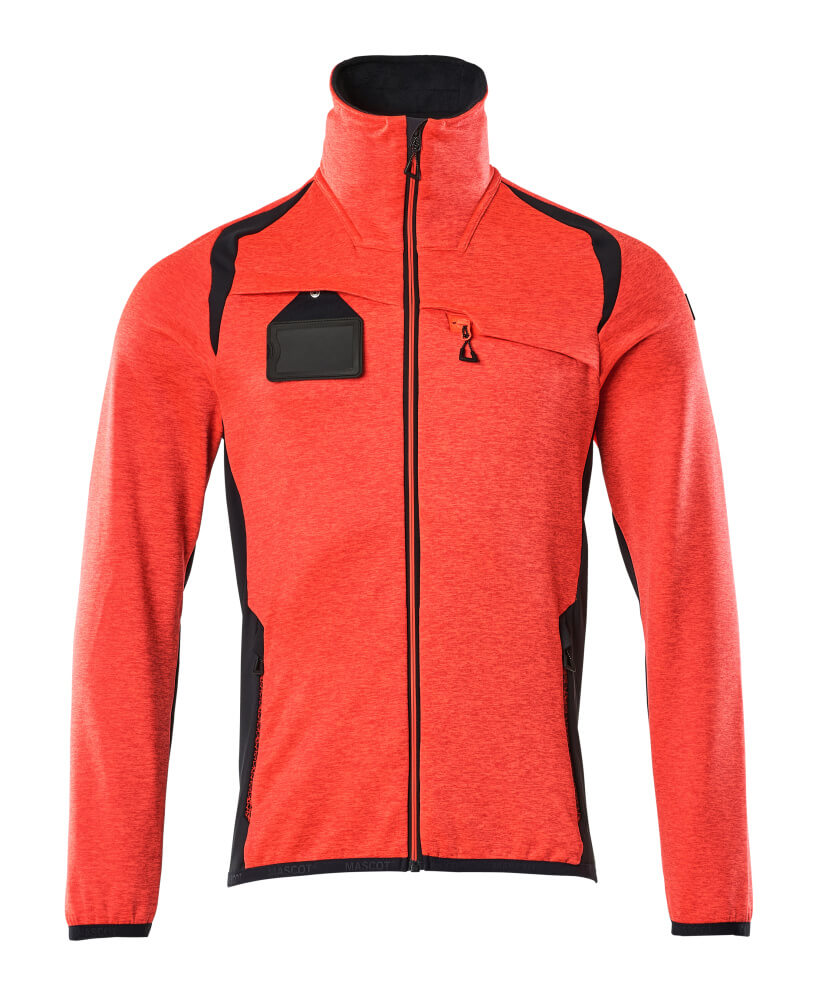 MASCOT® ACCELERATE SAFE 19403-316 – Jersey polar con cremallera - rojo de alta vis./azul marino oscuro