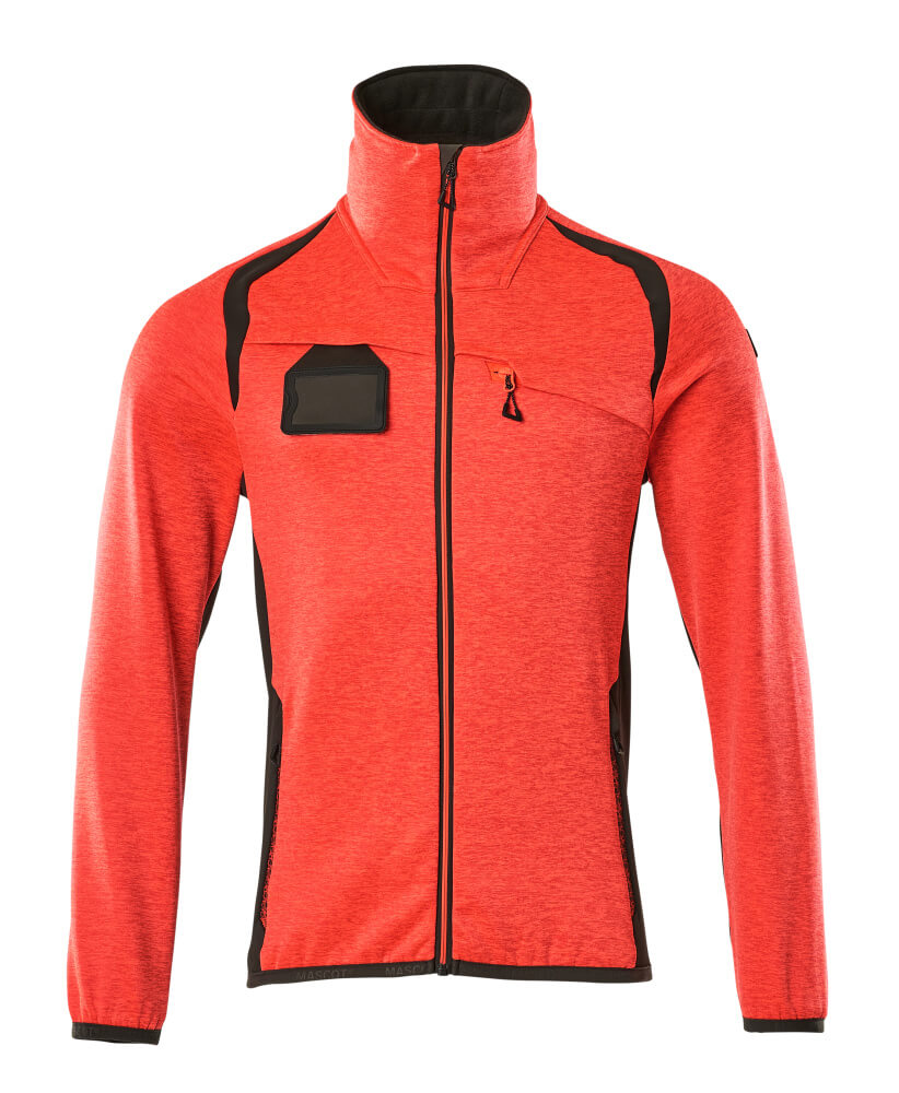 MASCOT® ACCELERATE SAFE 19403-316 – Jersey polar con cremallera - rojo de alta vis./antracita oscuro