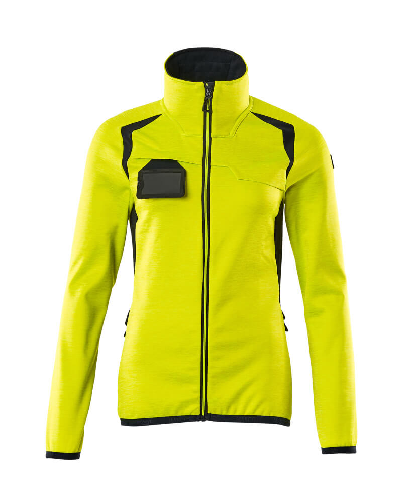 MASCOT® ACCELERATE SAFE 19453-316 – Jersey polar con cremallera - amarillo de alta vis./azul marino oscuro