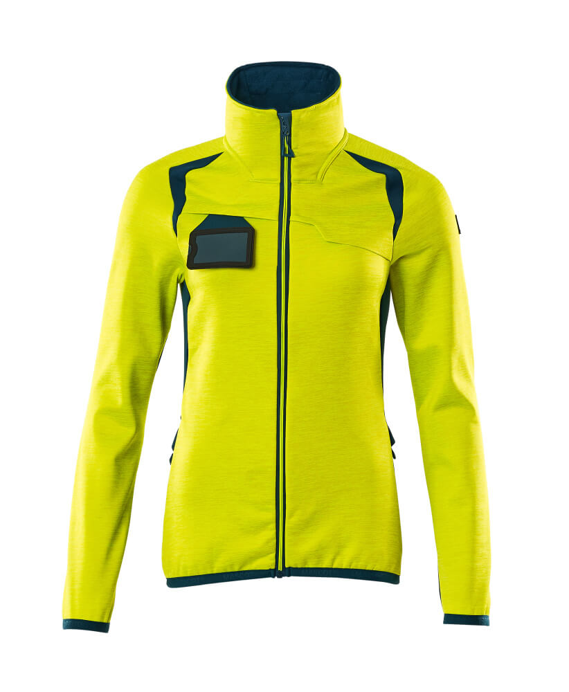 MASCOT® ACCELERATE SAFE 19453-316 – Jersey polar con cremallera - amarillo de alta vis./petróleo oscuro
