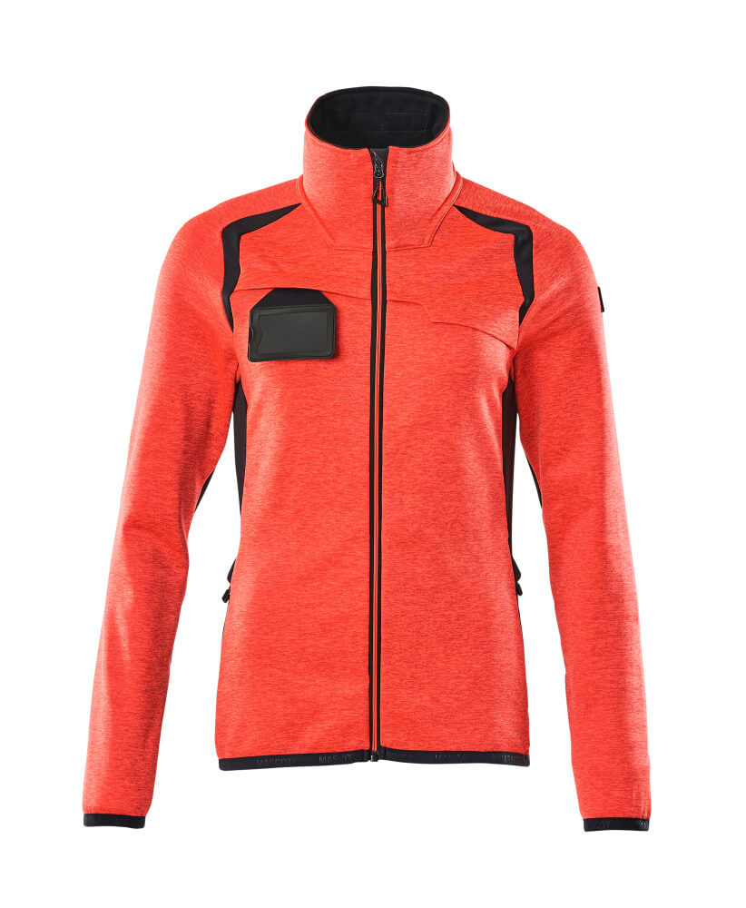 MASCOT® ACCELERATE SAFE 19453-316 – Jersey polar con cremallera - rojo de alta vis./azul marino oscuro