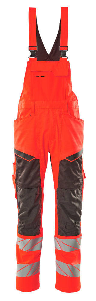 MASCOT® ACCELERATE SAFE 19569-236 – Peto con bolsillos para rodilleras - rojo de alta vis./antracita oscuro