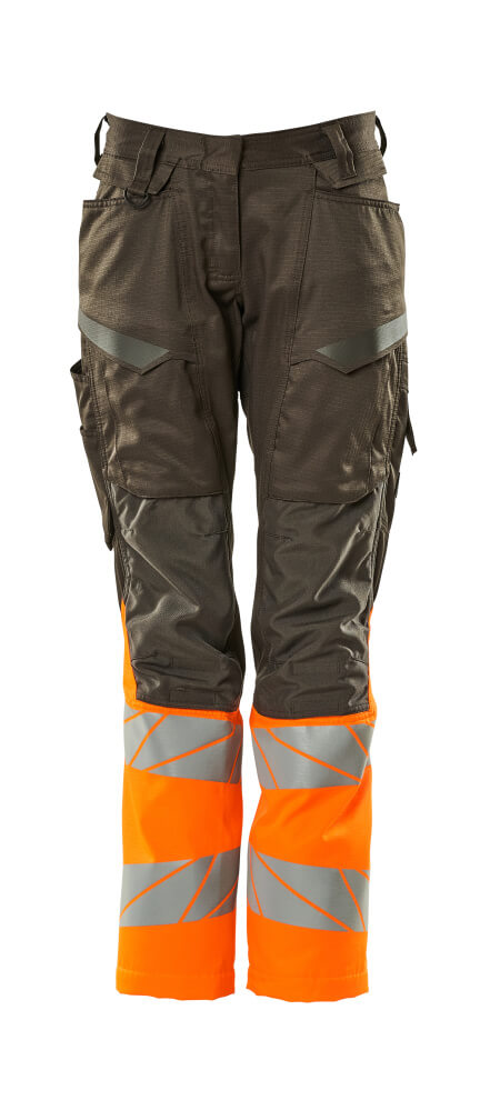 MASCOT® ACCELERATE SAFE 19678-236 – Pantalones con bolsillos para rodilleras - antracita oscuro/naranja de alta vis.