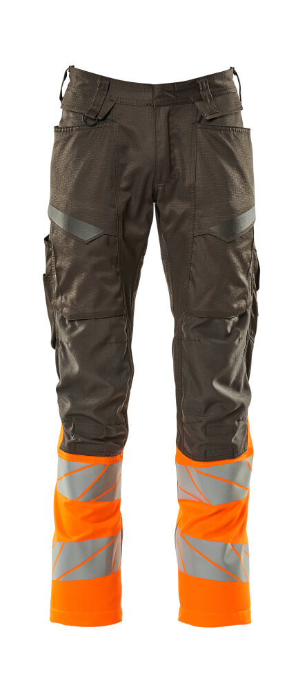 MASCOT® ACCELERATE SAFE 19679-236 – Pantalones con bolsillos para rodilleras - antracita oscuro/naranja de alta vis.