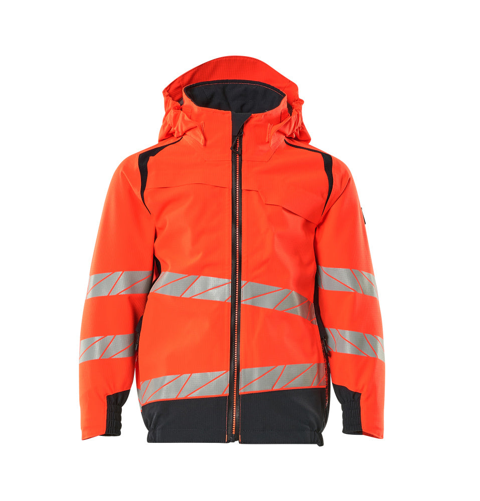 MASCOT® ACCELERATE SAFE 19901-449 – Chaqueta con forro exterior para niños - rojo de alta vis./azul marino oscuro
