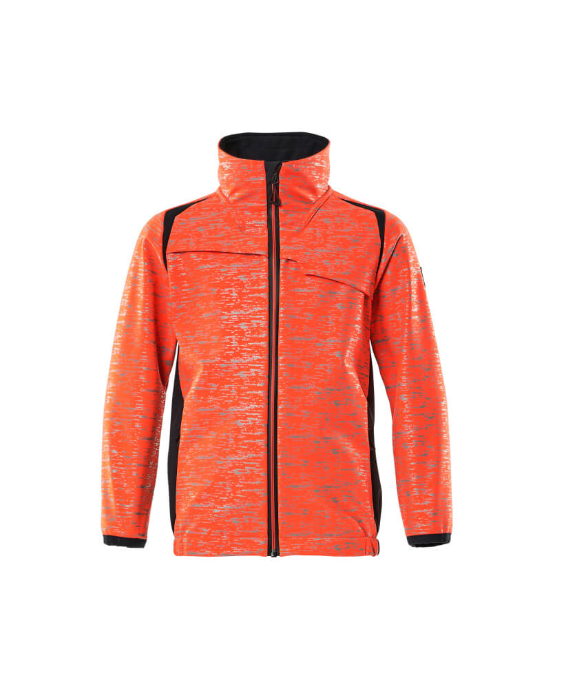 MASCOT® ACCELERATE SAFE 19902-291 – Chaqueta Softshell para niños - rojo de alta vis./azul marino oscuro