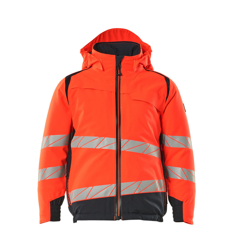 MASCOT® ACCELERATE SAFE 19935-449 – Chaqueta de invierno para niños - rojo de alta vis./azul marino oscuro