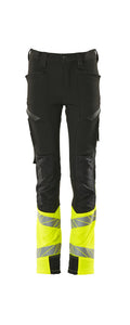 MASCOT® ACCELERATE SAFE 19979-311 – Pantalones para niños - negro/amarillo de alta vis.